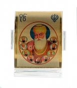 Guru Nanak Gold Plated Photo Stand - Small Size